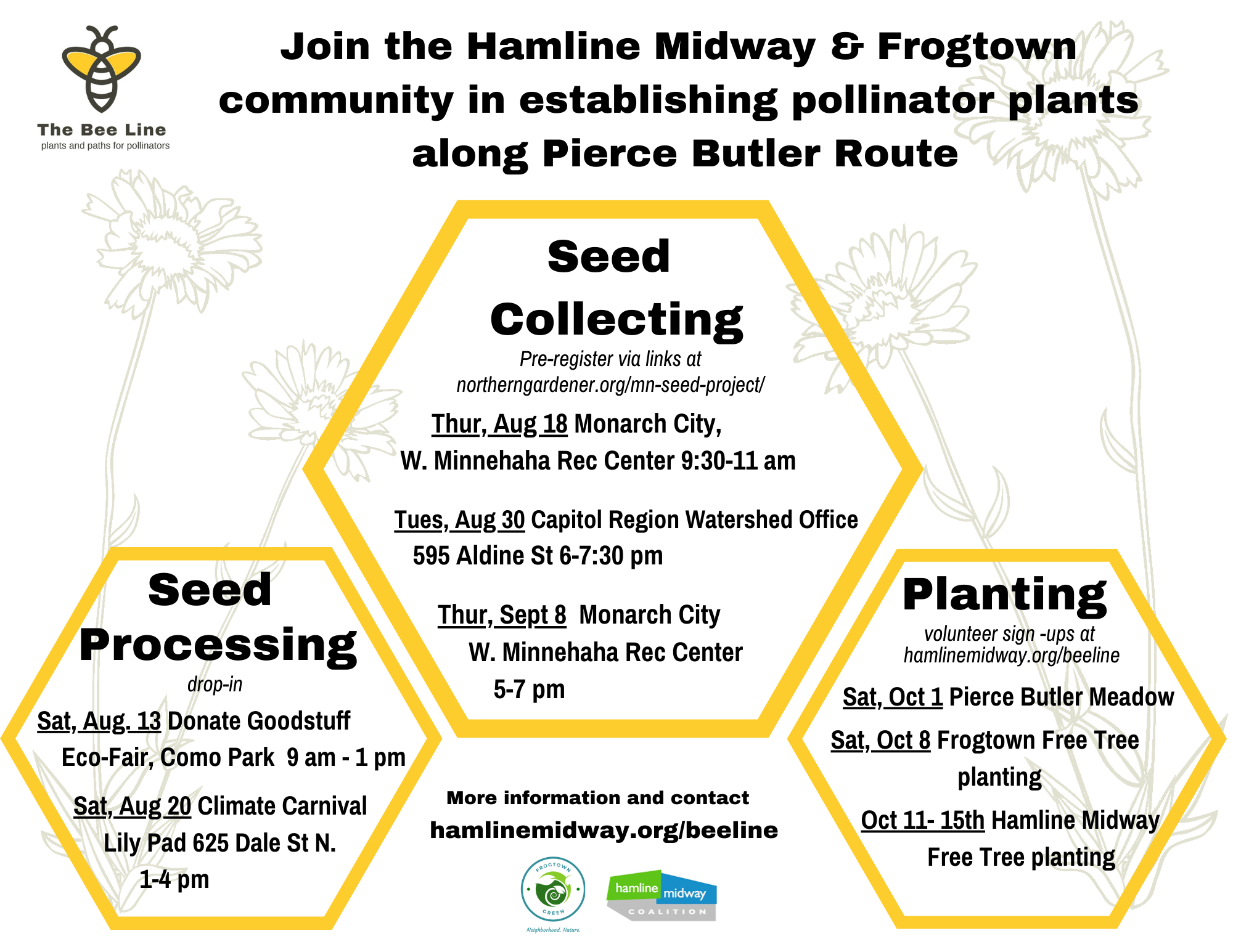 Join the Hamline Midway &amp; Frogtown community in establishing pollinator plants along Pierce Butler Route!