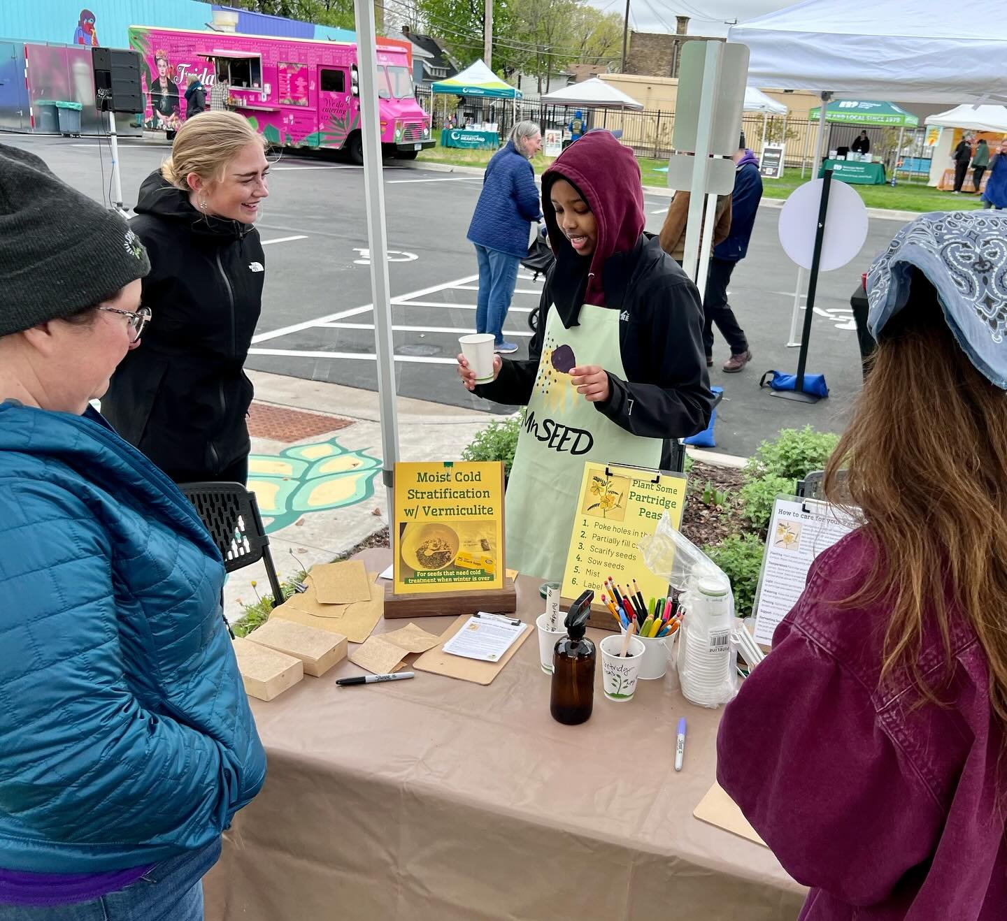 While the weather was a bit mixed on Saturday, @springboardarts #springpop had a lot happening! @mn_seed_project sent home #nativepollinatorplant seeds and future partridge pea plants. We loved all the artists, performers and food. 

📷= @meathalflif