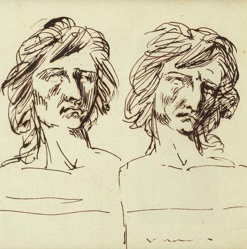 Studies For A Bust Of Schiller by Pierre Jean David