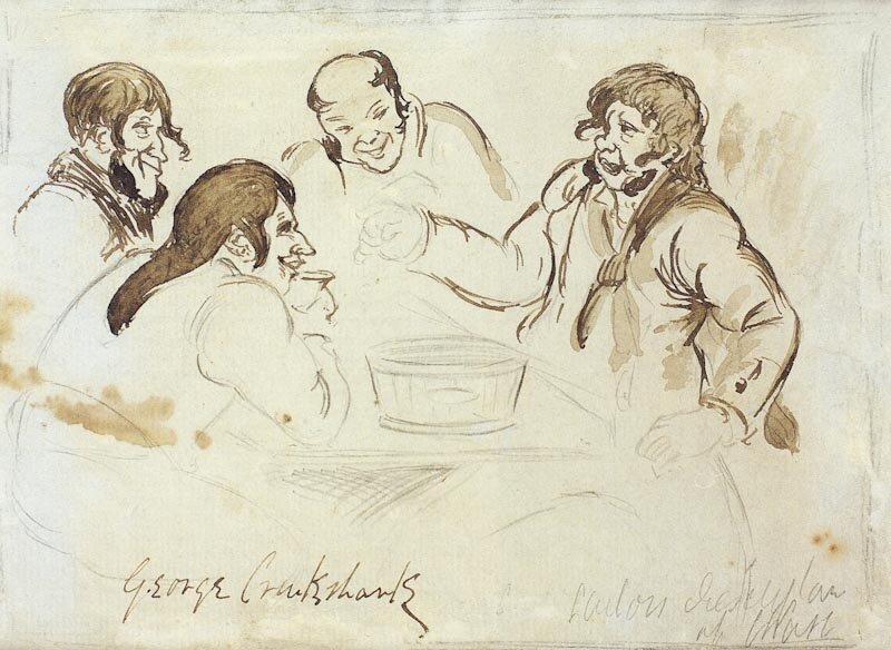 Group of Gentlemen by George Cruikshank