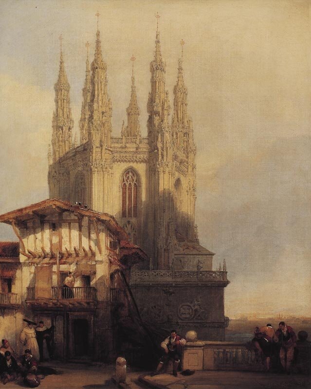 Entrance of the north transept of the Cathedral of Burgos by David Roberts