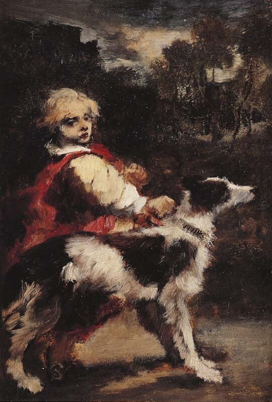 The Boy And His Dog by Narcisse Virgilio Díaz de la Peña