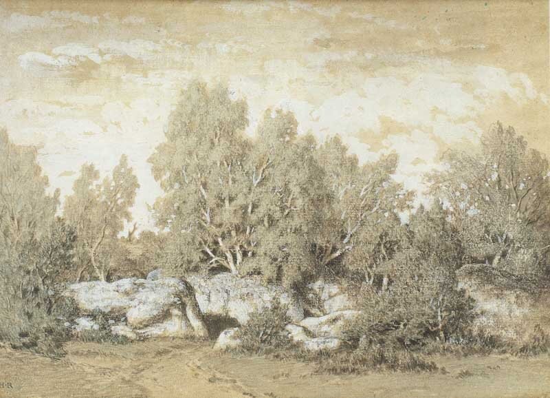 Rocks in the Forest of Fontainebleau by Théodore Rousseau