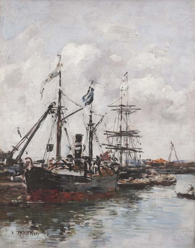 The Port of Trouville by Eugéne Boudin