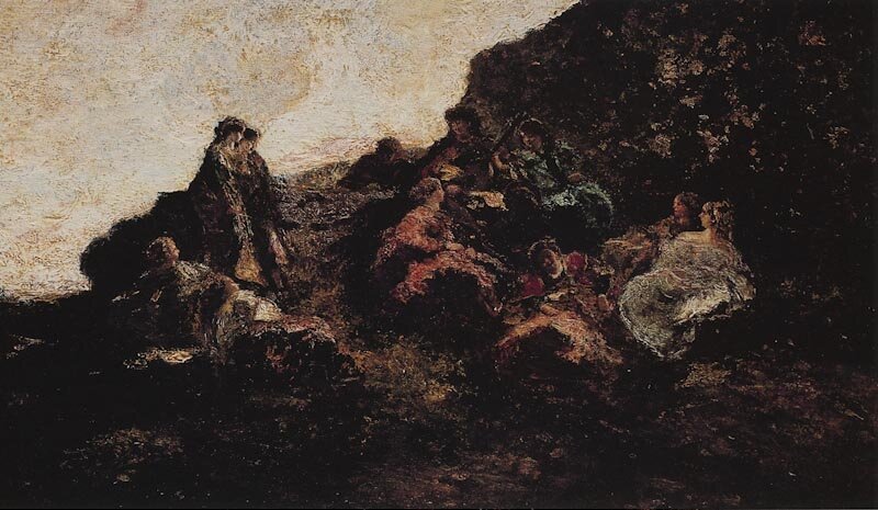 Meeting of the Elegant by Adolphe Joseph Monticelli