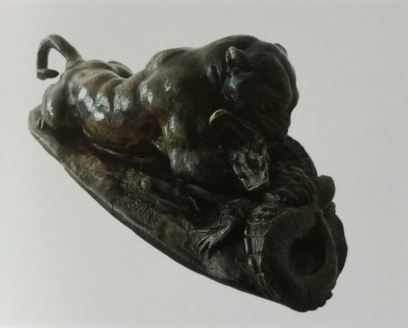 Lion Devouring Crocodile by Antoine-Louis Bayre