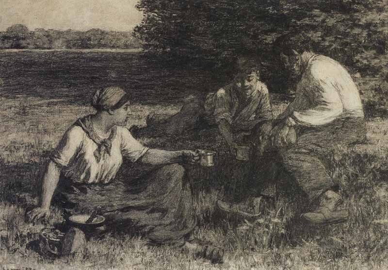 Harvisters Resting by Léon Augustin Lhermitte