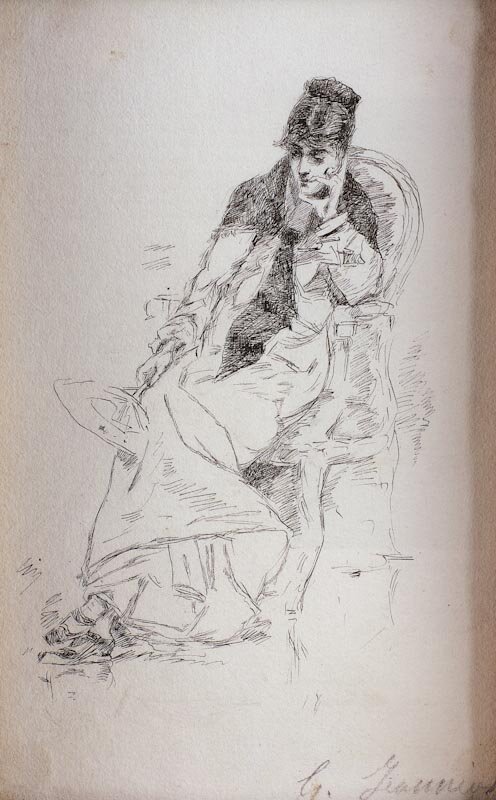 Elegant Woman Seated By Pierre Georges Jeanniot