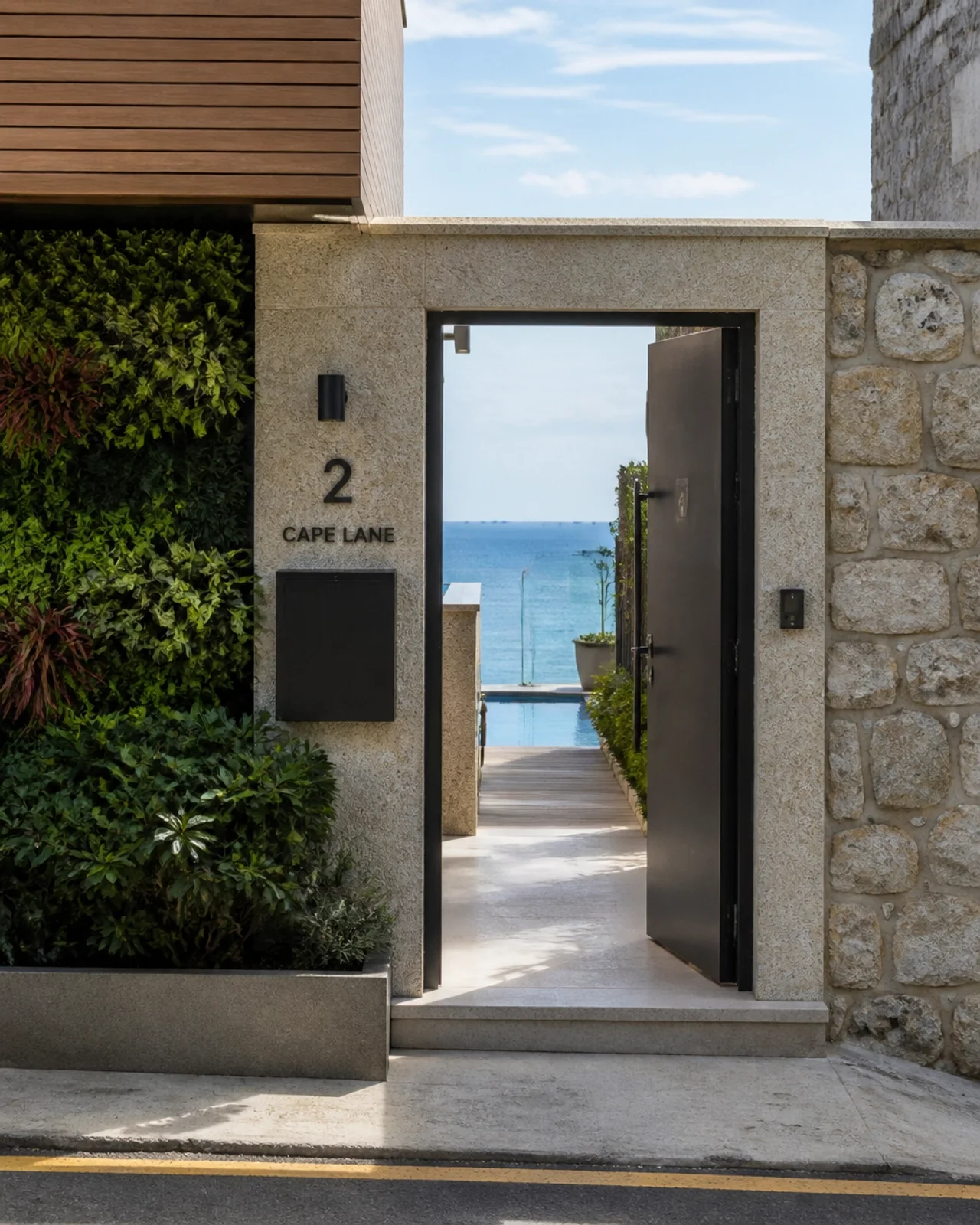 Luxury townhouse entrance in the South District of Gibraltar
