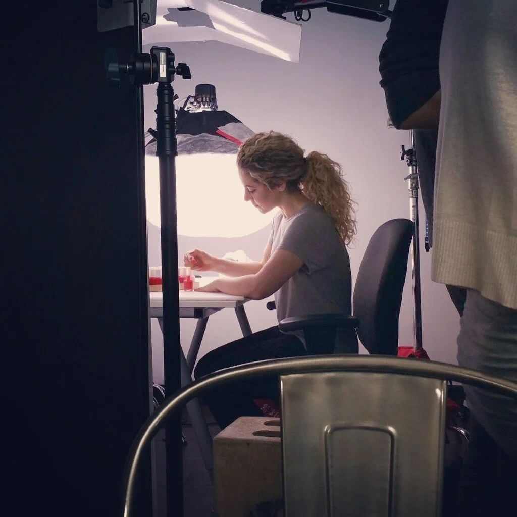 Marie on set for Essie at Code & Theory
