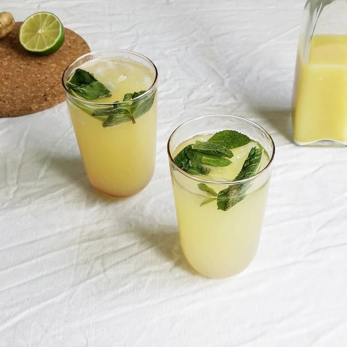 Homemade ginger juice with lime and mint — Claudia Criswell Nutrition