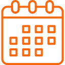 A digital calendar with a grid of dates.