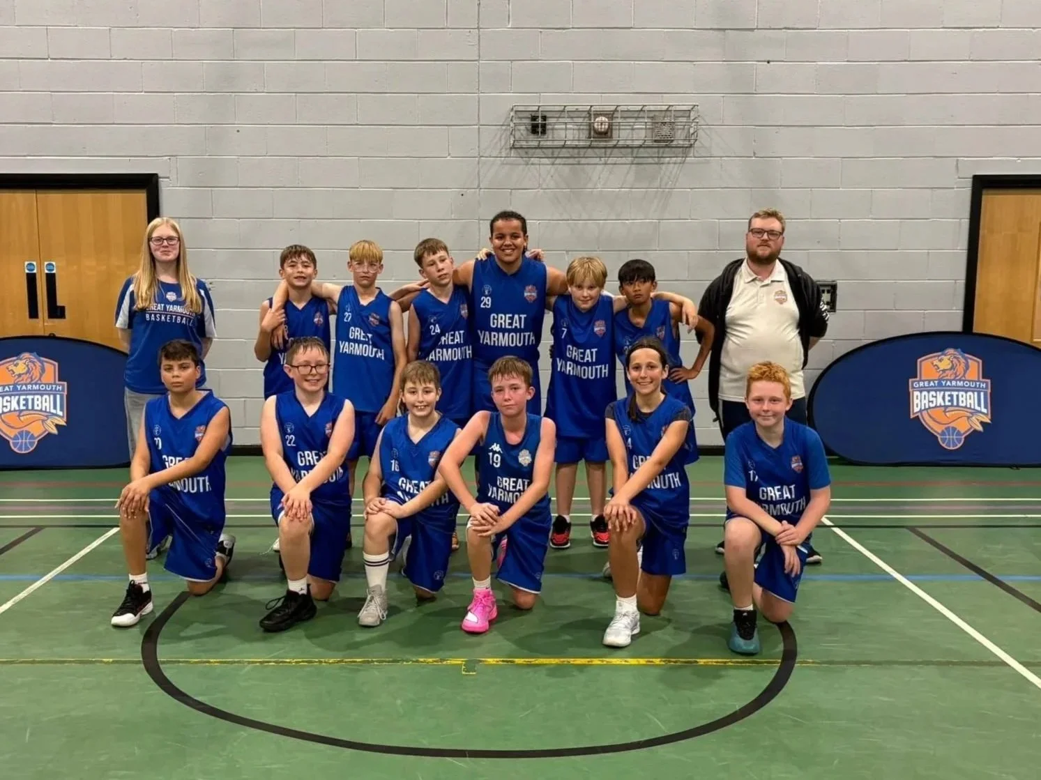 A group photo of the U12 Great Yarmouth team.