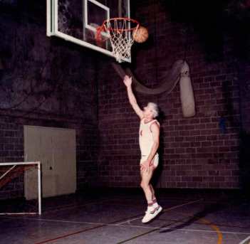  It is believed this photo of Jim in action was taken at UEA, where Jim coached the basketball team in the early 1980s. 