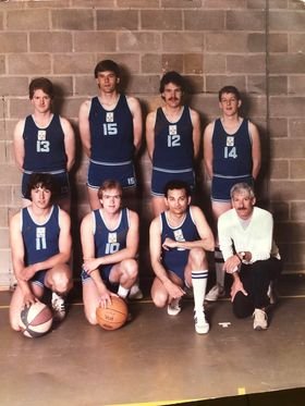  Coach Jim with his UEA team circa. 1983. Rick Prudence (#10) recalls Jim, “Missing the toll bucket at the Dartford Tunnel from less than a foot when on a UAU trip to Brighton - something we never let him forget”. 