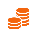 Stack of three orange coins.