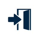An exit sign with an arrow pointing to the right.