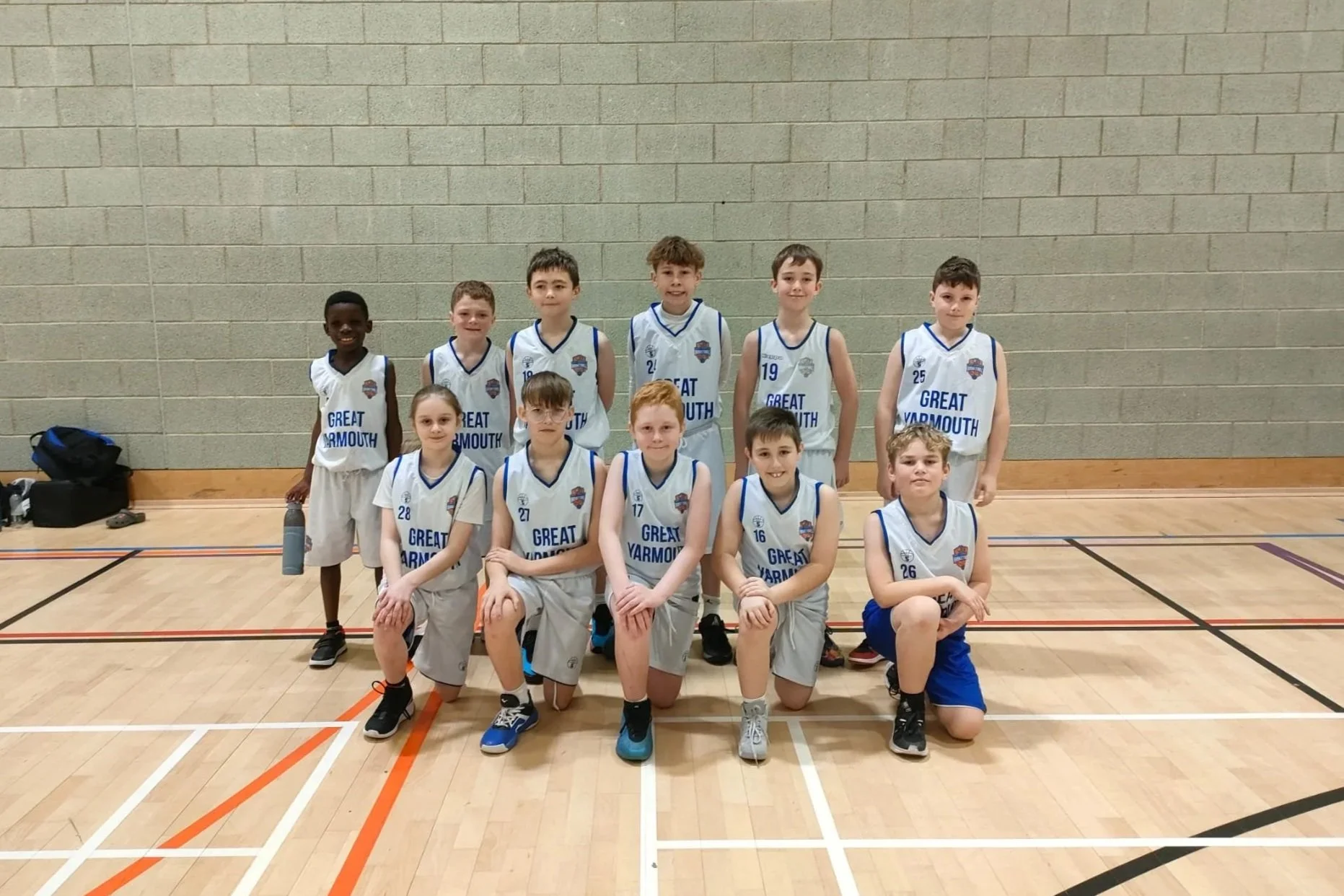 Great Yarmouth Basketball Club team photo of the U11 Development Team in the 2025/26 season.