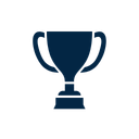 Icon of a trophy cup, dark blue