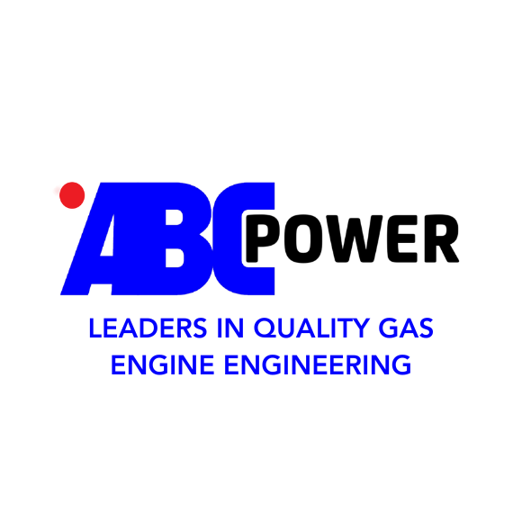ABC Power logo with slogan 'Leaders in Quality Gas Engine Engineering'.