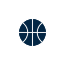 Blue circular logo with dark blue curved lines creating segments