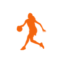 Silhouette of Bigfoot or Sasquatch in orange