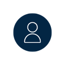 A generic user profile icon with a circular outline of a person on a dark background.