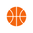 Orange basketball with black lines