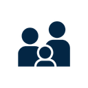 Icon of three people, one in front and two behind, representing a group or team.