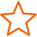 Orange outline of a star.