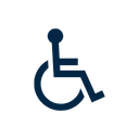 Disabled wheelchair accessible parking symbol
