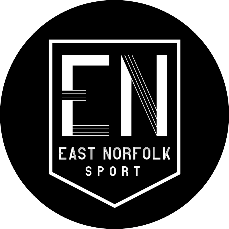 Logo for East Norfolk Sport featuring stylized letters EN within a shield outline.