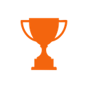 Orange trophy cup with two handles