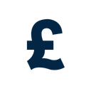 A dark blue British pound sterling (£) symbol.