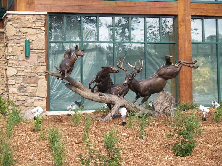 River Run Bronze Whitetail Deer Sculpture