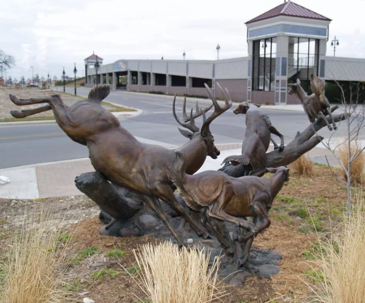 River Run Bronze Whitetail Deer Sculpture