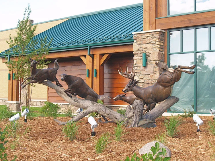 River Run Bronze Whitetail Deer Sculpture