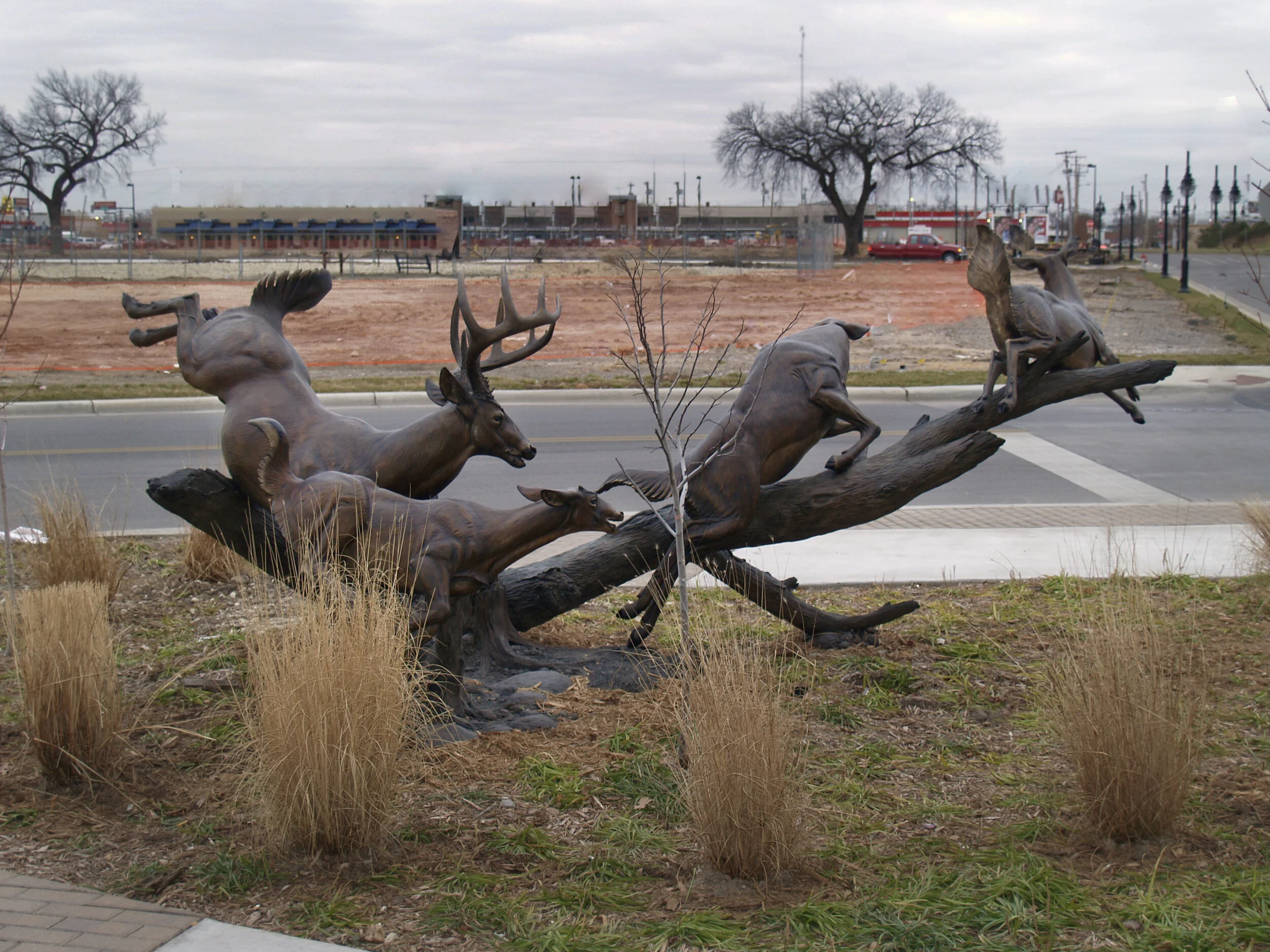 River Run Bronze Whitetail Deer Sculpture