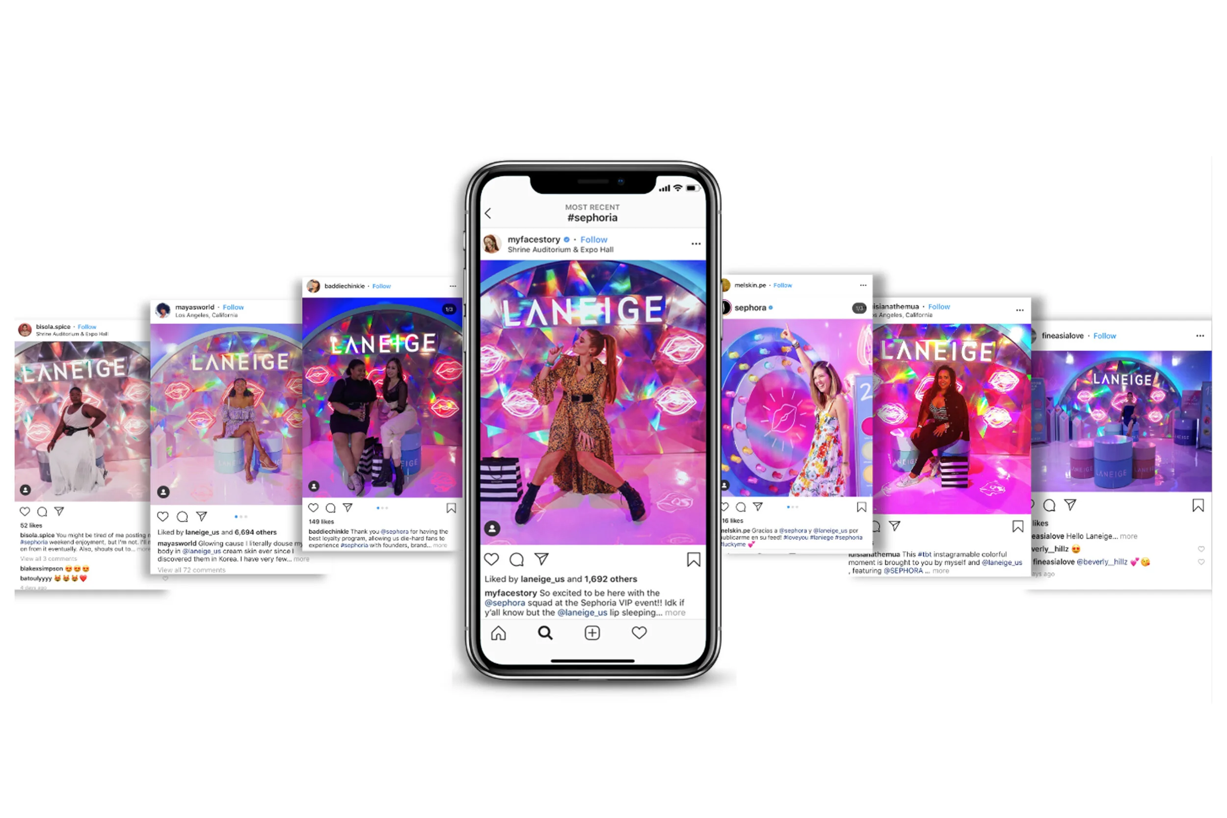  Social media posts about the Laneige booth 