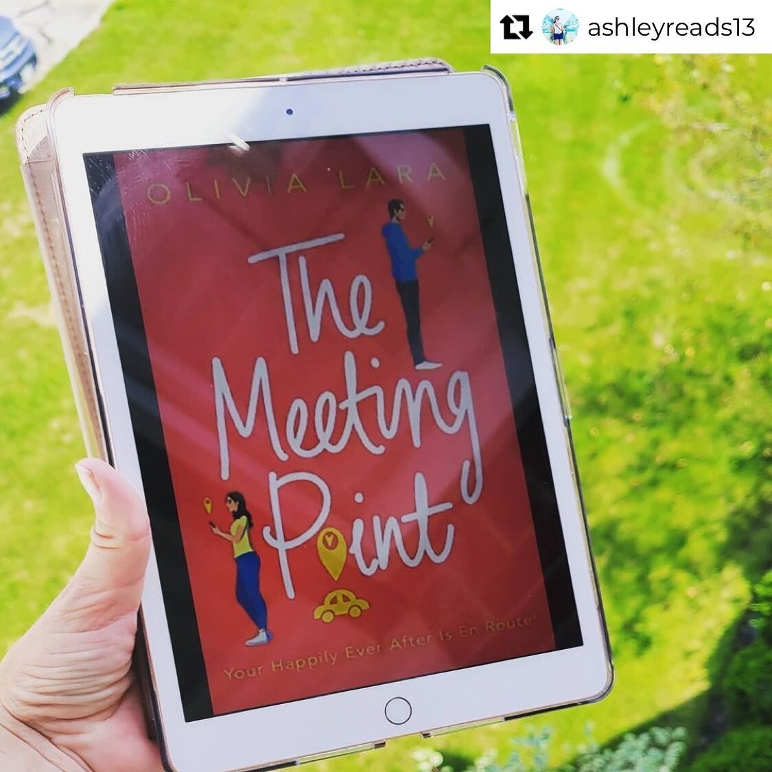 Repost from @ashleyreads13
&bull;
🌐 Book Tour Sunday 🌐
.
Did you know that August is romantic read month?! I am SO thrilled to share one of my favorite August romcom reads, The Meeting Point by @olivialara.writes. This story has sass, adventure, co