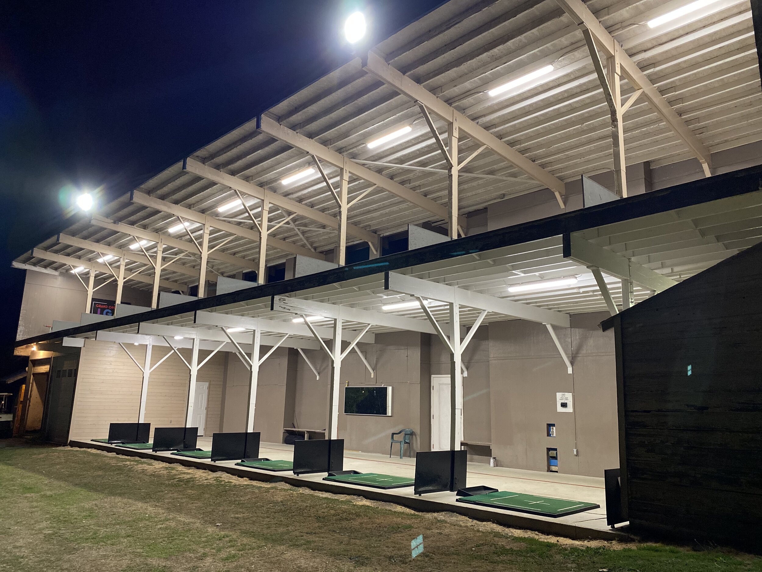 Close Up Driving Range at Night