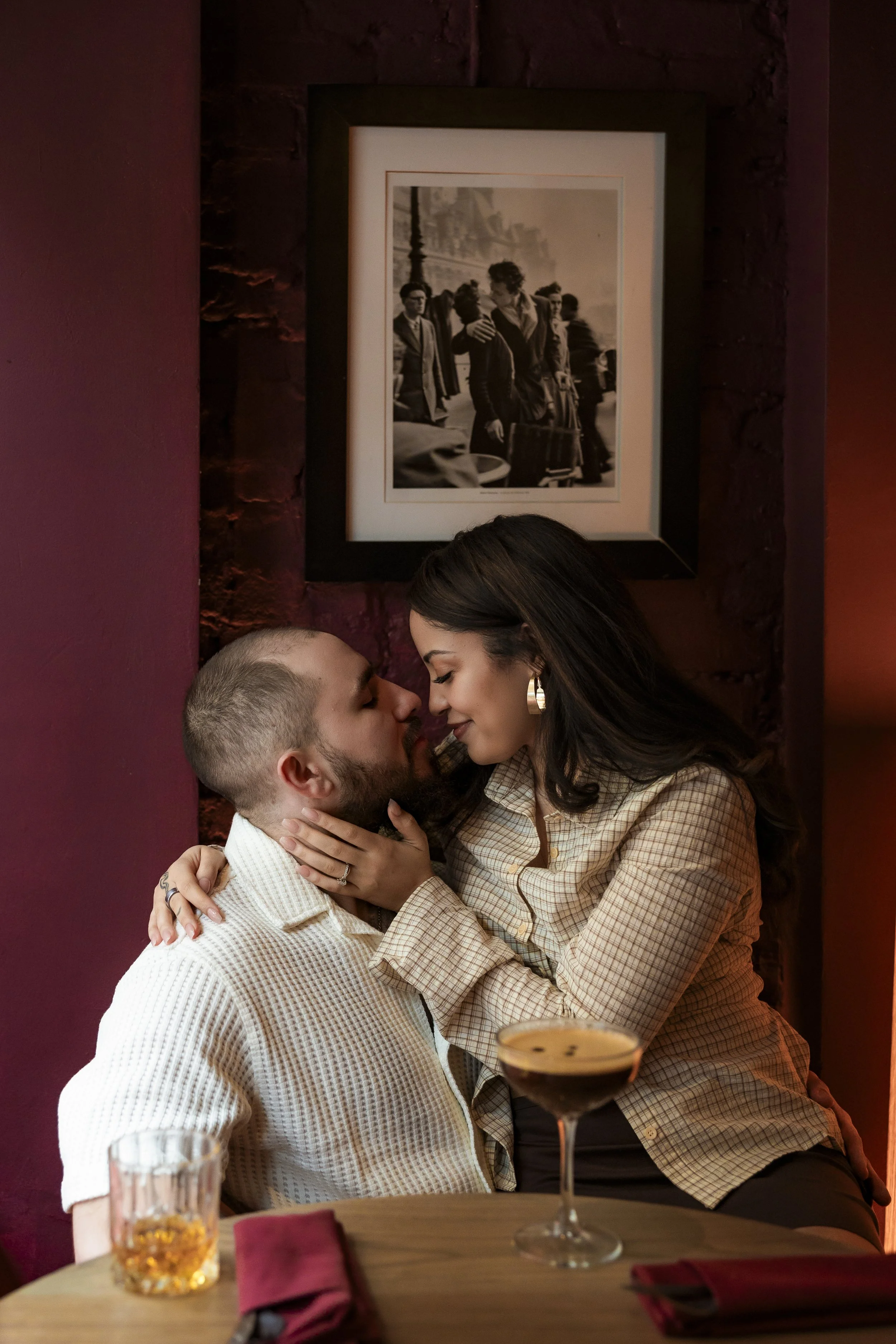 Engagement couple at Bar photographed by Cyan Blue Photography Monmouth County NJ