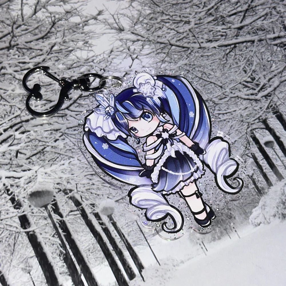 Winter Hatsune Miku 2025 Vocaloid Glitter Acrylic Keychain