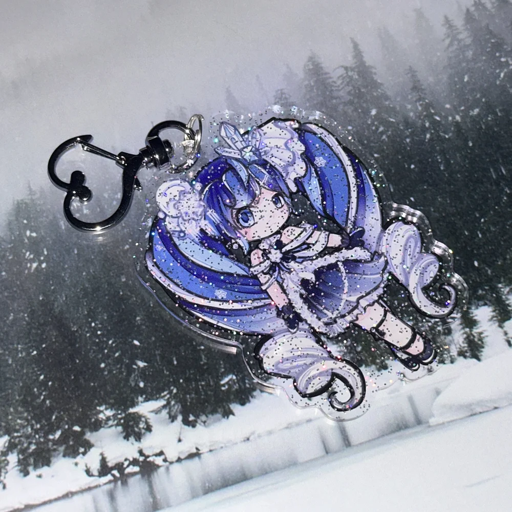 Winter Hatsune Miku 2025 Vocaloid Glitter Acrylic Keychain