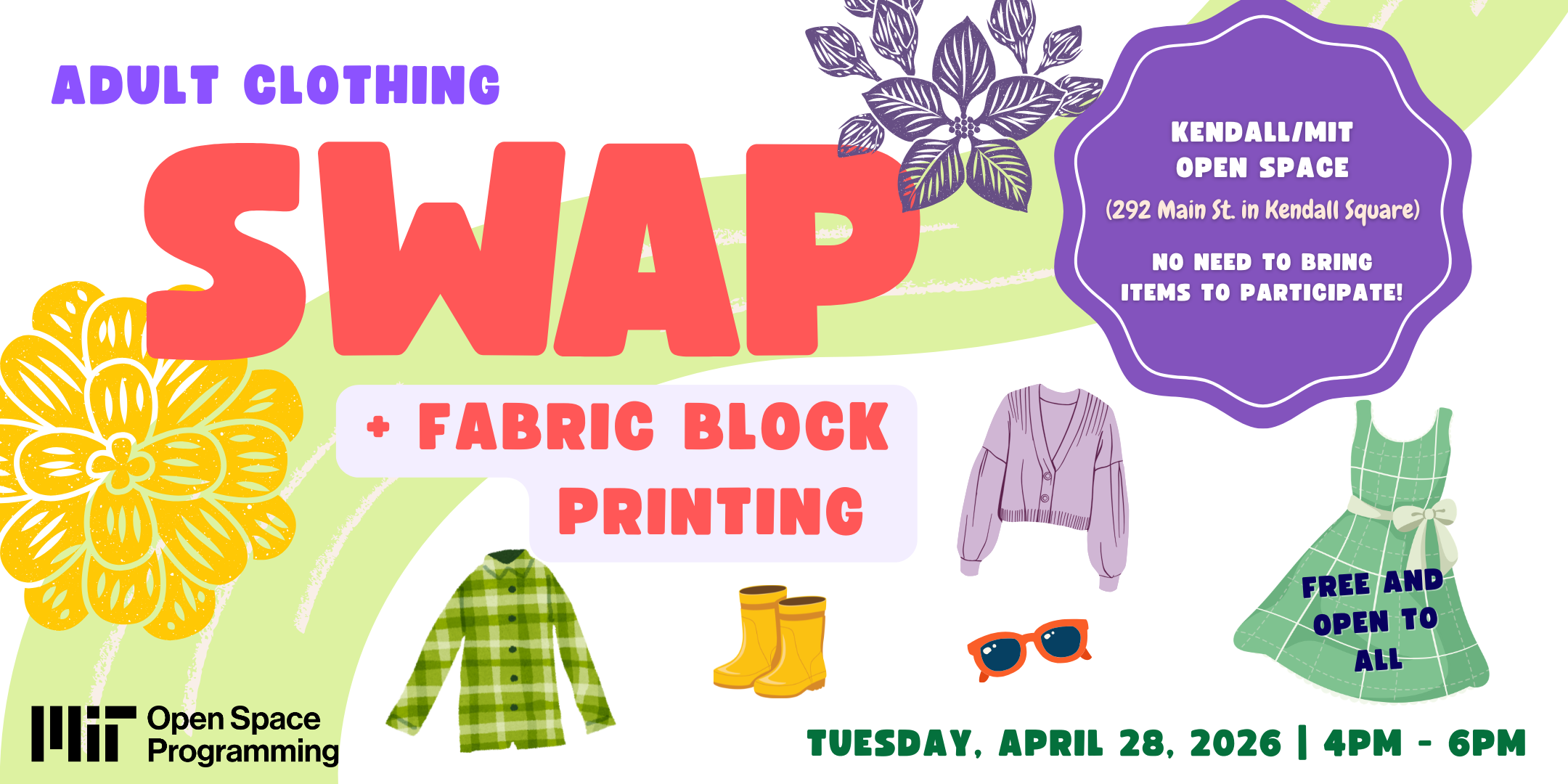 SWAP: Adult Clothing Exchange and Block Printing