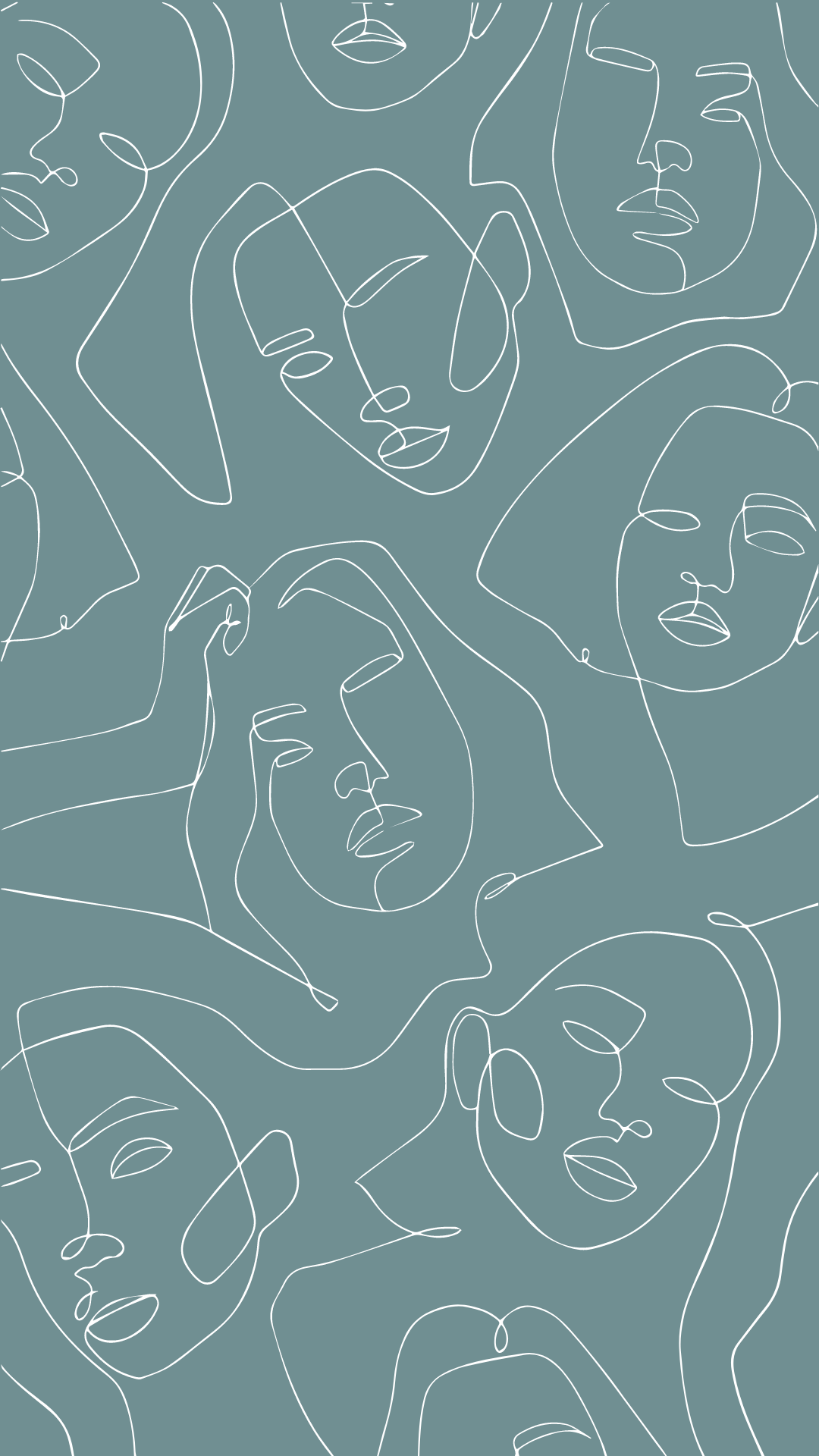 Black & White Aesthetic Modern Woman Art Line Phone Wallpaper.png