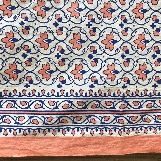 A sari (or saree) is a traditional garment worn by women on the Indian Subcontinent. They can be treasured family heirlooms, or functional, everyday garments.

This block-printed swath of cheerful cotton would serve the latter purpose, but it can be 