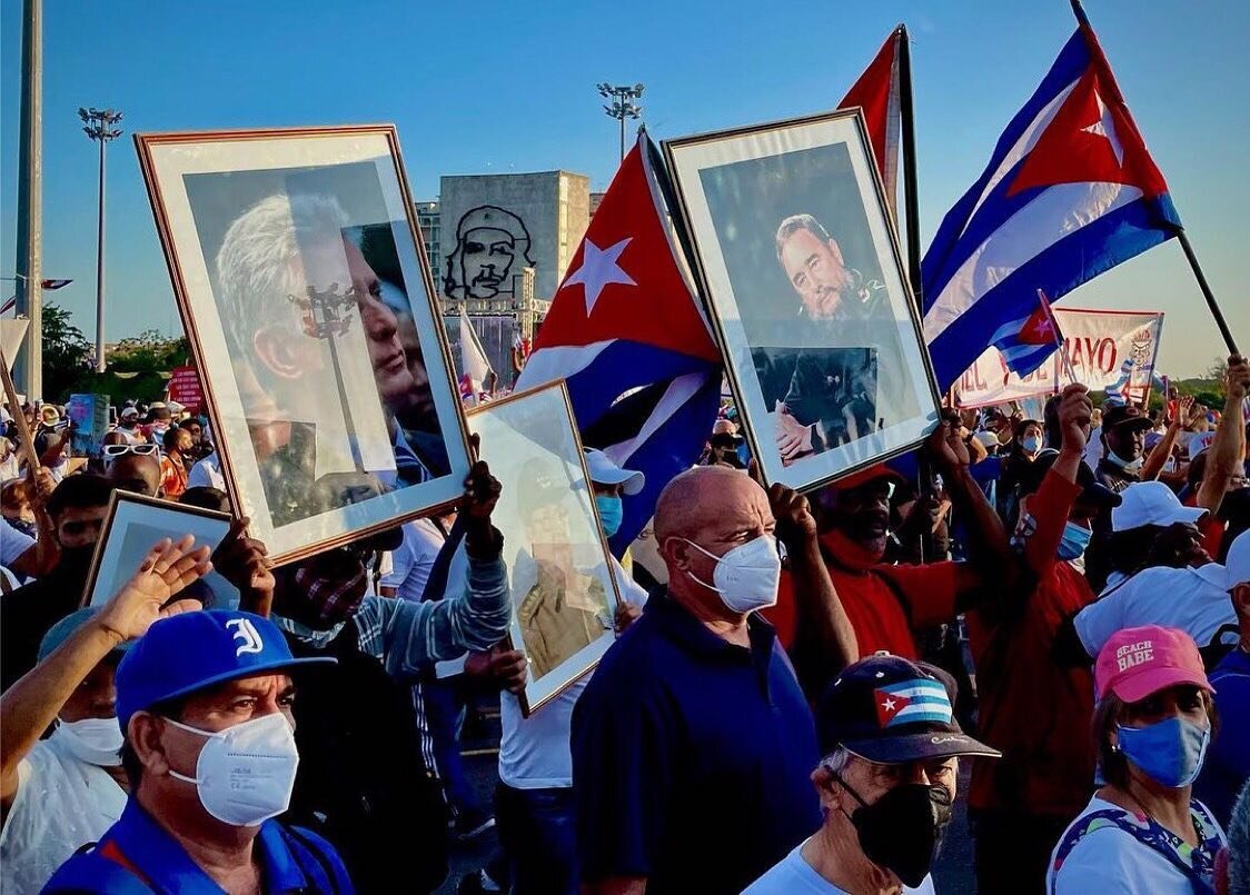 May Parade in Cuba was back in full swing yesterday after a 2-year COVID hiatus. On May 1st, thousands of Cubans showed their support as they walked along the historical Plaza de la Revoluci&oacute;n. 

For the first time, the private business sector