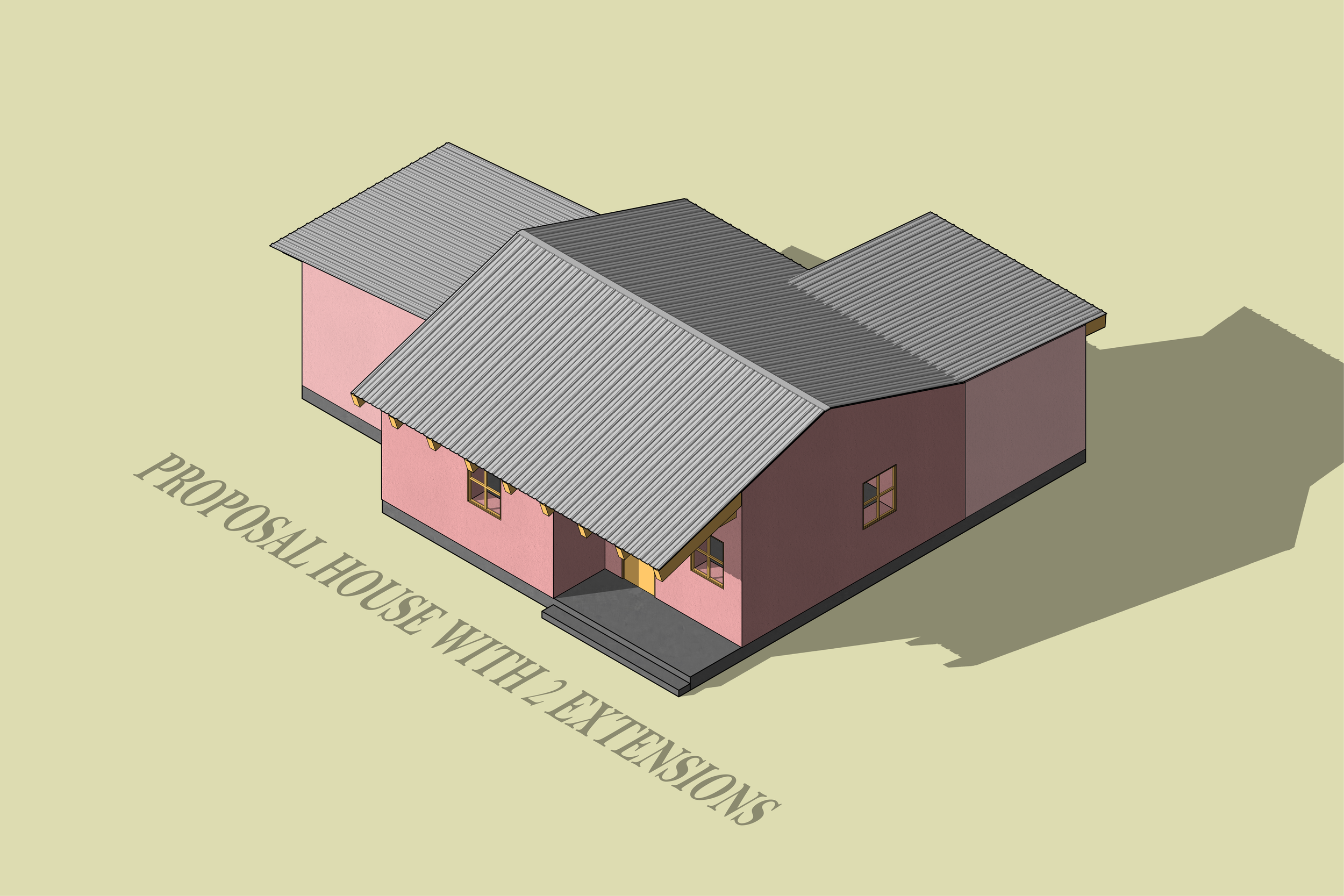 Axonometric Labeled Proposal House 2 with Both Extensions.png