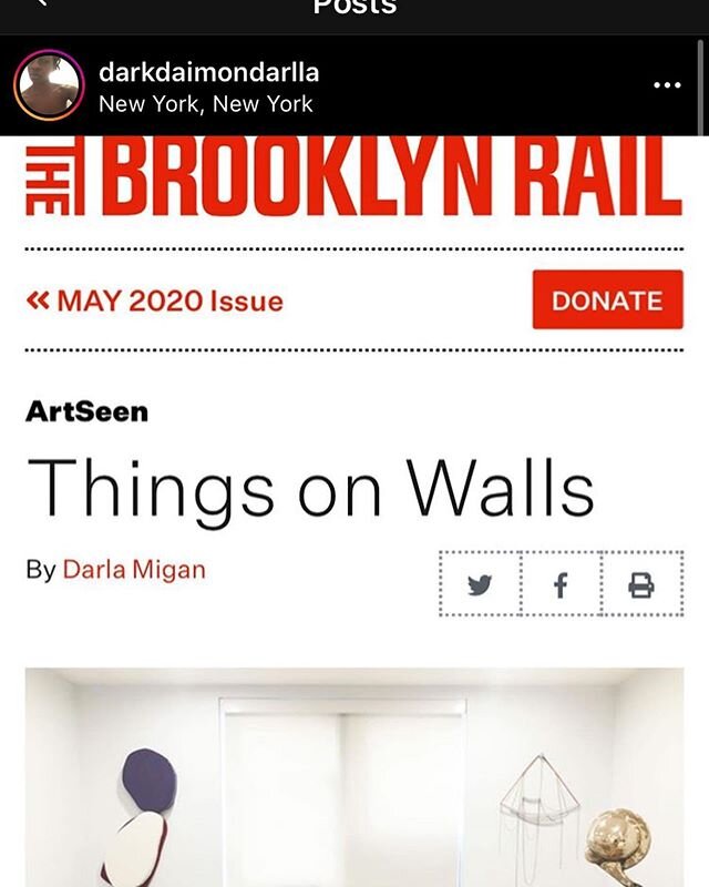 Thank you @darkdaimondarlla for this beautiful review of Things on Walls, curated by @newdiscretions . This group show is up in a psychiatrist&rsquo;s office in Manhattan, and will soon reopen for visits by appointment.